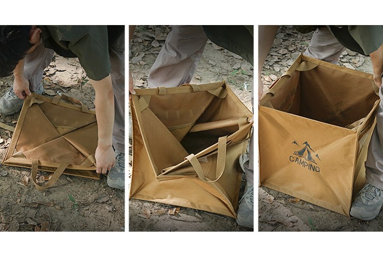 Outdoor folding trash can
